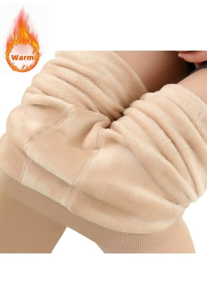 Womens Fleece Lined Leggings Thick Winter Warm Solid Brushed Thermal Stretchy Skin color - Image 2